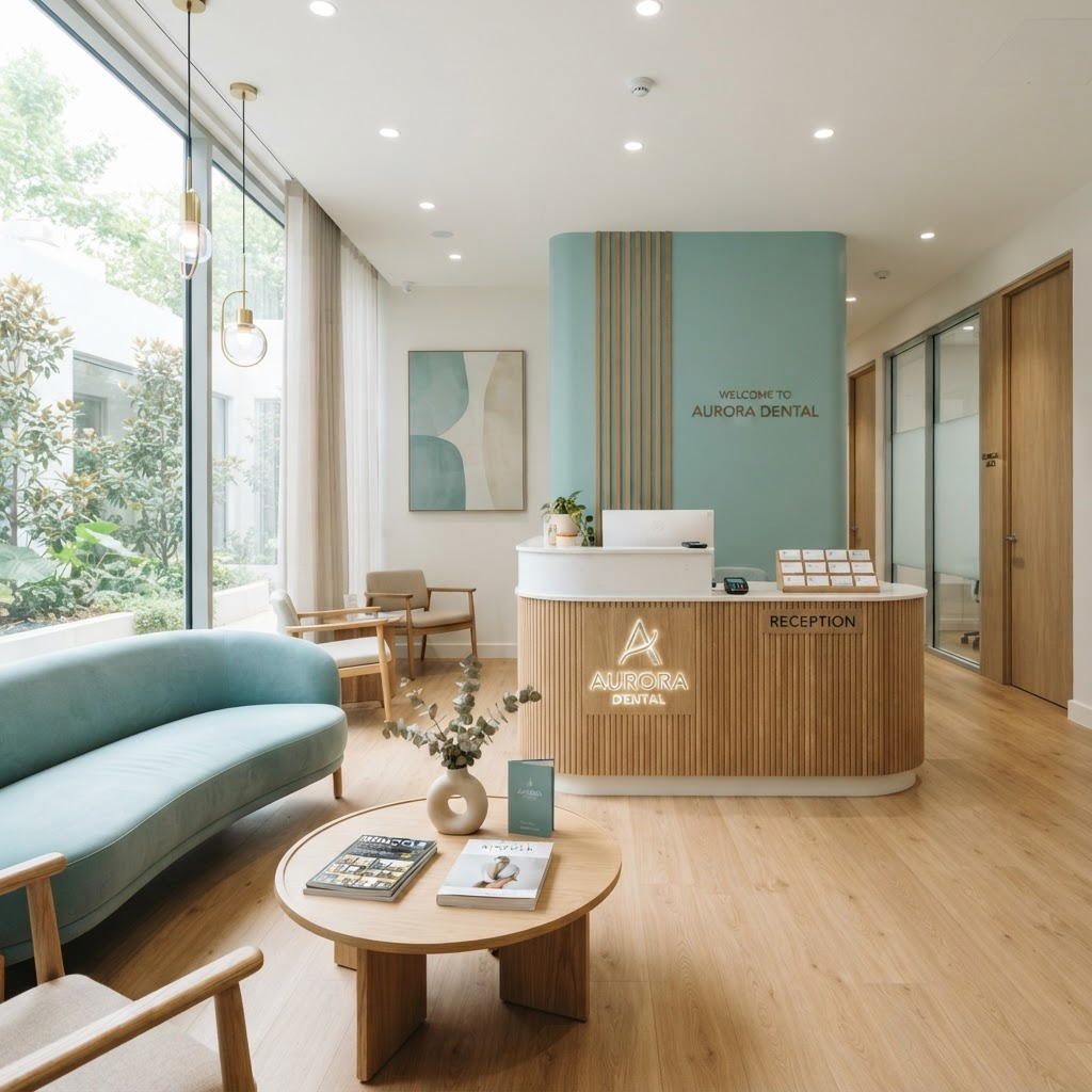 Modern, bright dental clinic reception
